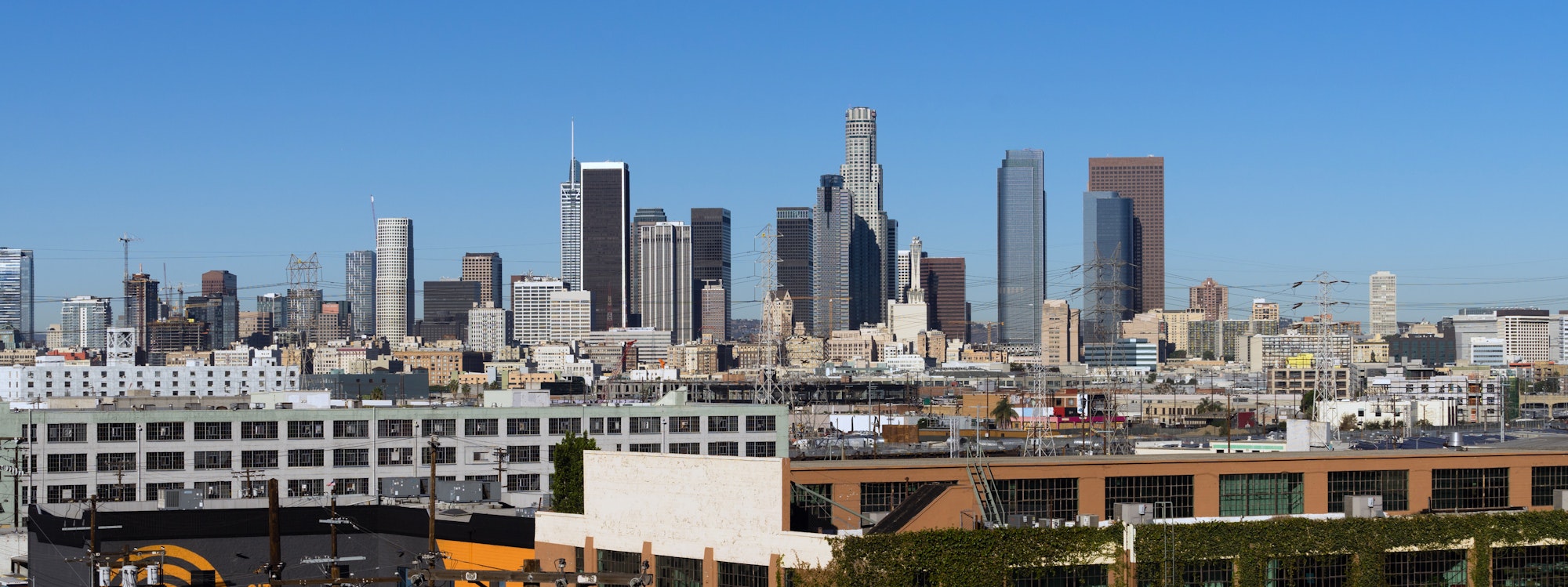 Industrial View Los Angeles Downtown Urban City Skyline